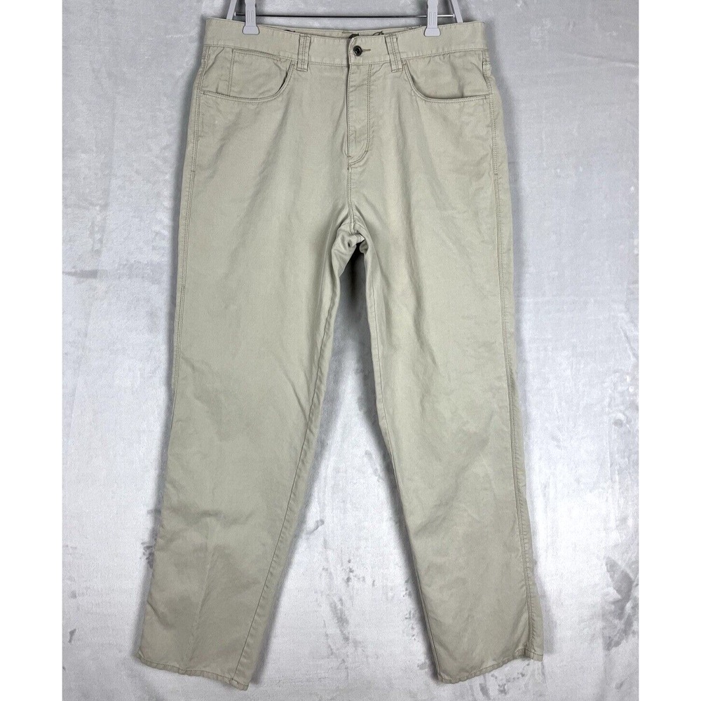 TOMMY BAHAMA Men's Pants 35 Beige Chino Straight Leg Classic Fit Tencel Preppy
